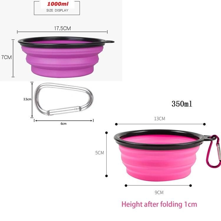 Multifunction Foldable Silicone Pet Water Bowl/Collapsible Travel Dog Bowl/Food Tray