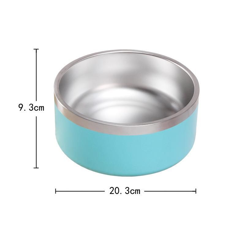 64oz Double Wall Non-Slip Stainless Steel Pet Food Feeder Water Bowl