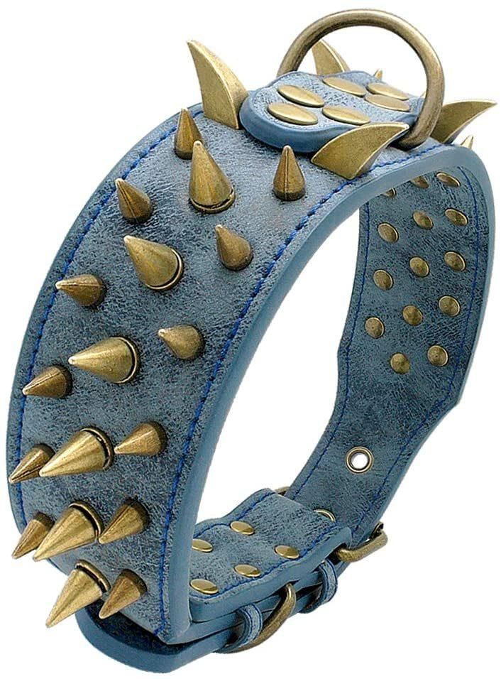 Sharp Spiked Studded Dog Collar - Stylish Leather Dog Collars