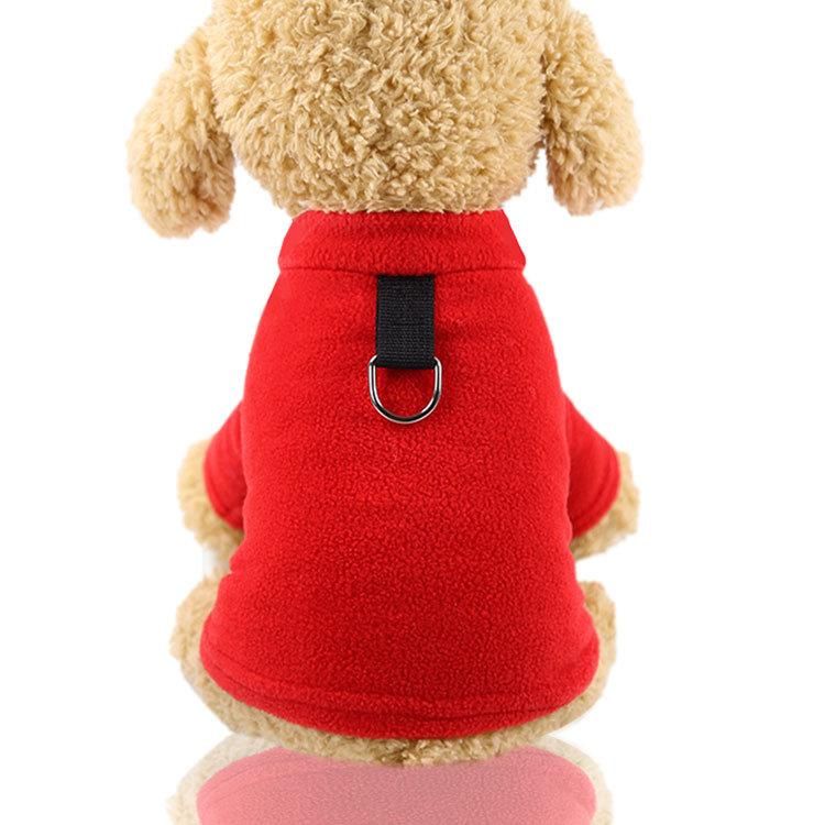 Fleece D Button with Drawstring in Autumn and Winter New Warm Dog Clothes