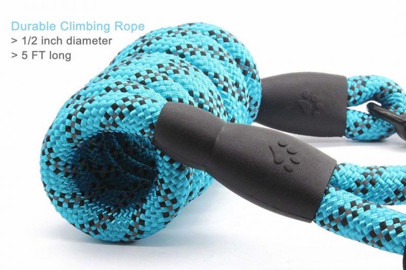 Custom Wholesale Supreme Reflective Mountain Climbing Rope Pet Dog Double Leashes with Carabiner