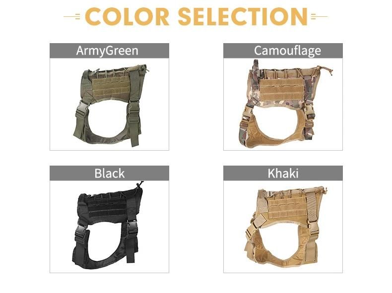 Wholesale Color Adjustable Training Tartical Dog Walking Pet Harness for Dog