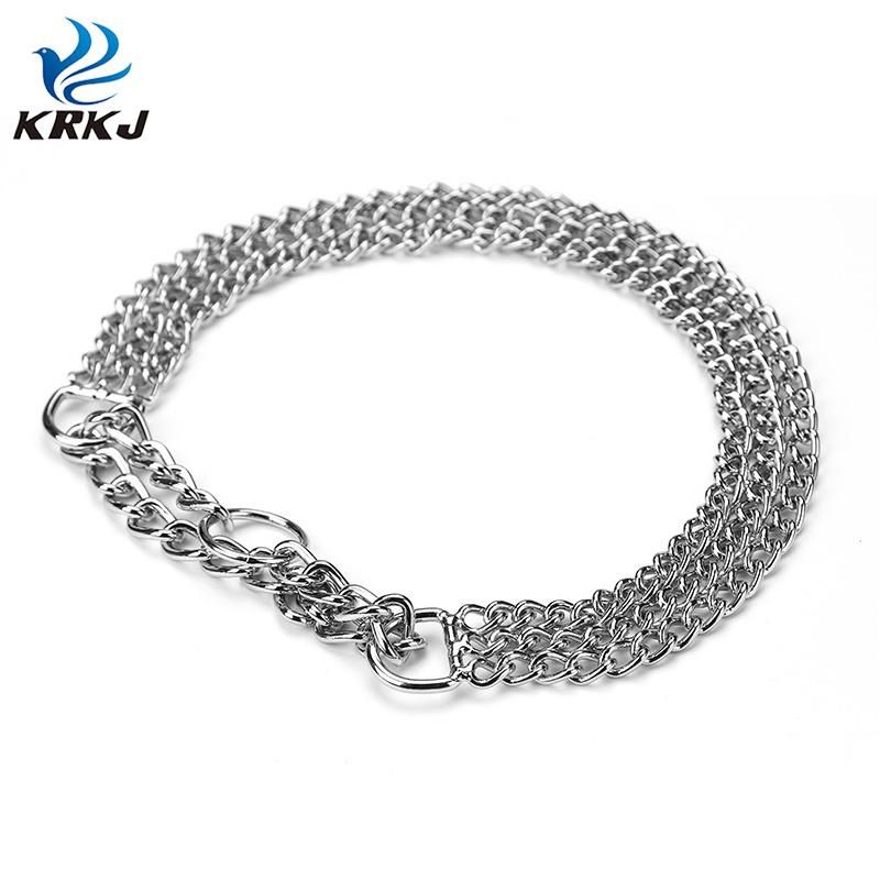 Waterproof Durable Adjustable Big Dog Heavy Triple Row Chains Martingale Choke Collar