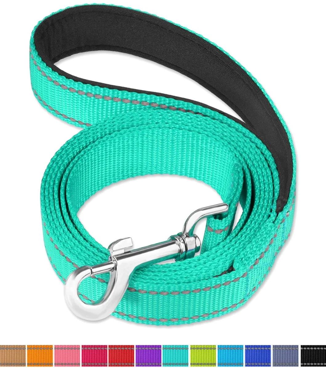 6FT /4FT Reflective Nylon Dog Leash with Soft Padded Handle