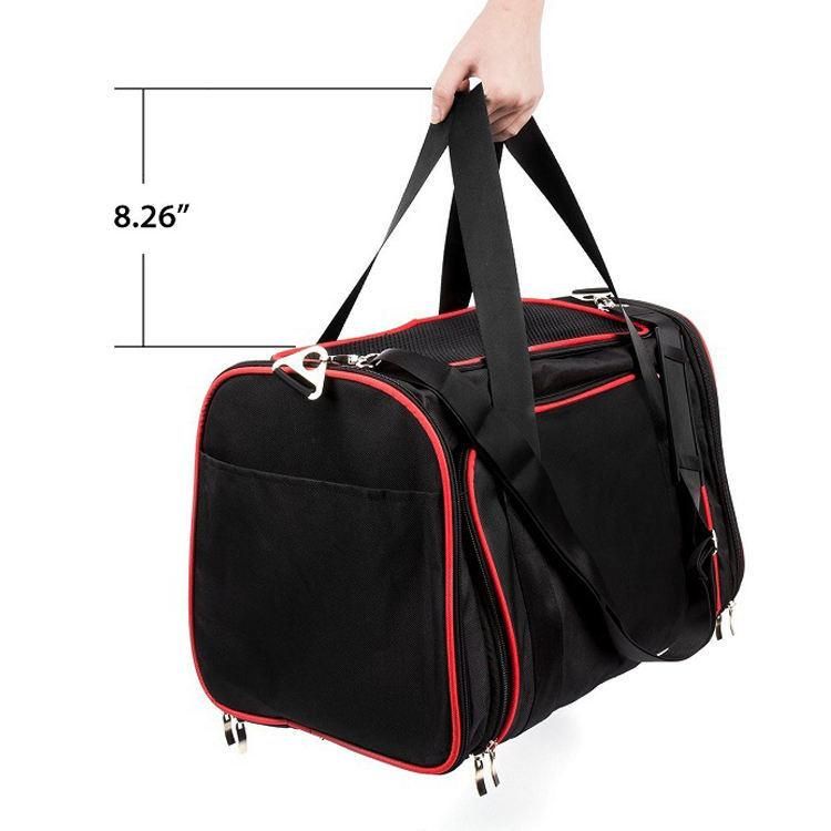 Fashion Cheap Black Airline Approved Travel Pet Dog Carrier Tote Bag