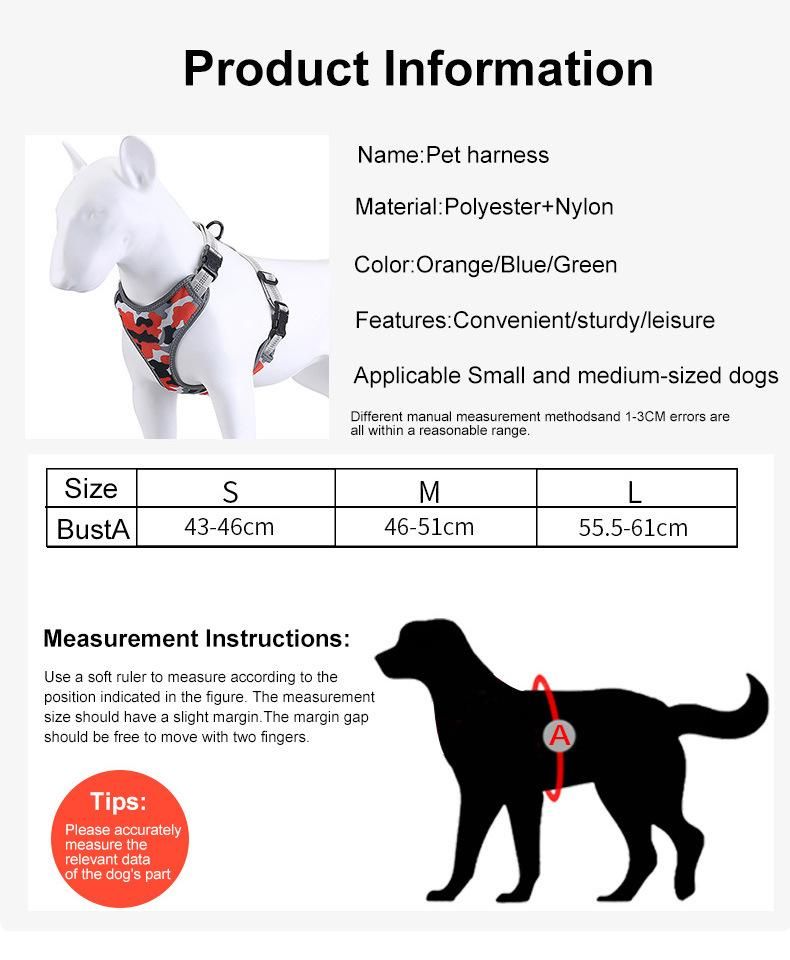 Autumn Winter Customized Logo, Reflective Soft Webbing Nylon Dog Harness//