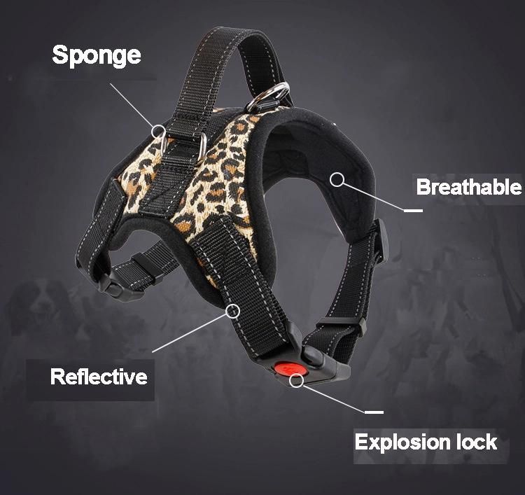 Wholesale Adjustable Nylon No Pull Custom Dog Harness Vest with Handle for Large Dog