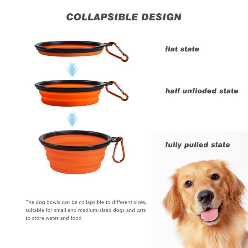 Collapsable Foldable Silicone Travel Outdoor Feeding Pet Bowl