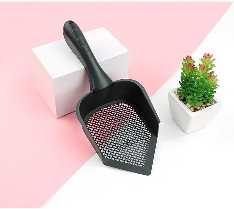Black Color Plastic PRO-Environment Plastic Cat Shovel Sand Removing Tip Cat Litter Shovel with Fine Hole