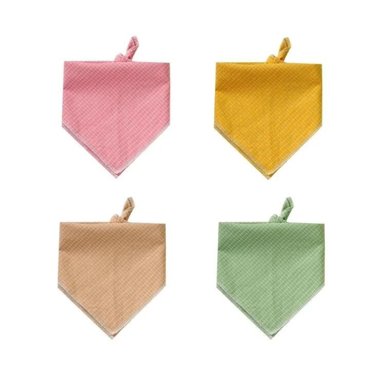 Candy Color Plaid Soft Dog Bandana