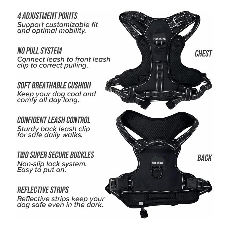 Comfort Safe Choke-Free Adjustable No Pull Dog Harness with Handle for Small Medium and Large Dogs