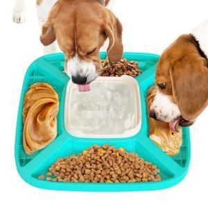 Lake Blue Dog Drinking Water and Eating Co-Existence of Multi-Functional Bowl