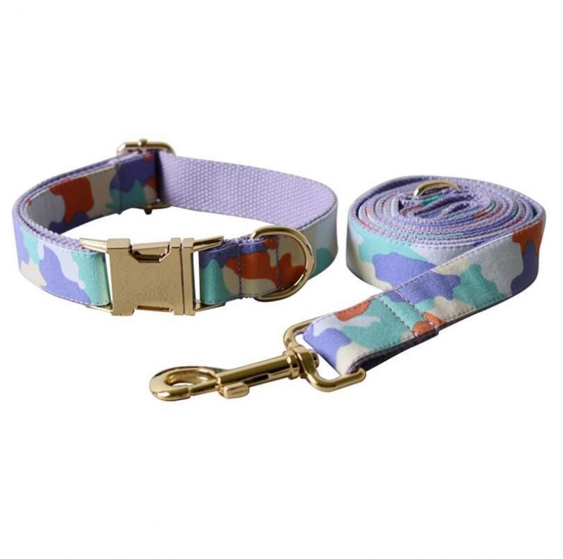 Custom Your Logo Pet Collarsoft Poly Cotton Fabric Dog Collar