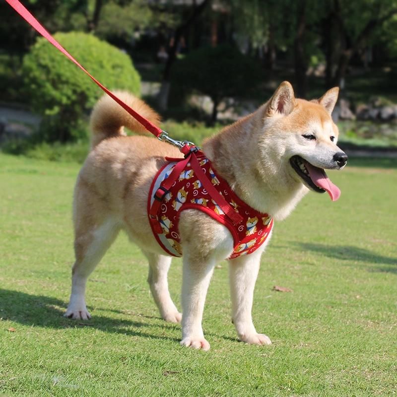 Cartoon Pet Dog Cat Harness with Leash Adjustable Vest Breathable Harness