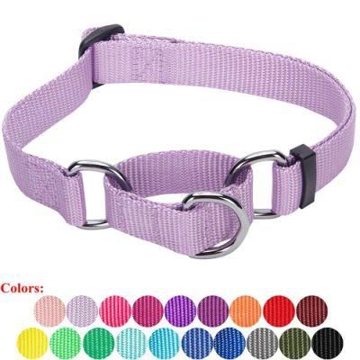 Pet Classic Solid Color Safety Training Martingale Dog Collar Heavy Duty Durable Nylon Dog Collar