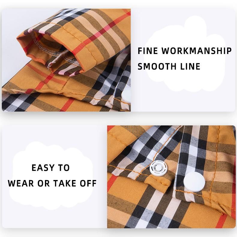 Beautful Dog Plaid Shirt Coat Pet Clothes Warm and Soft for Small and Medium Dogs Pets Clothes and Accessories