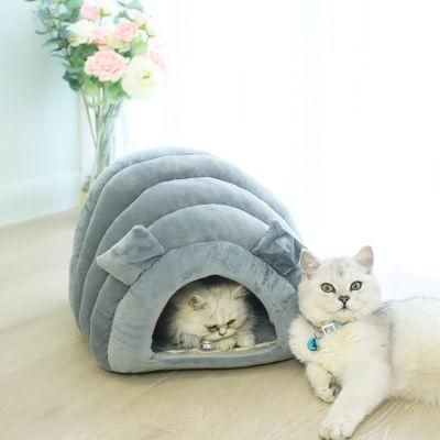 Plush Sheep Shape Cave House Bed with Pad for Kitty Dog Pet Puppy Pet Bed Pet Products Nest