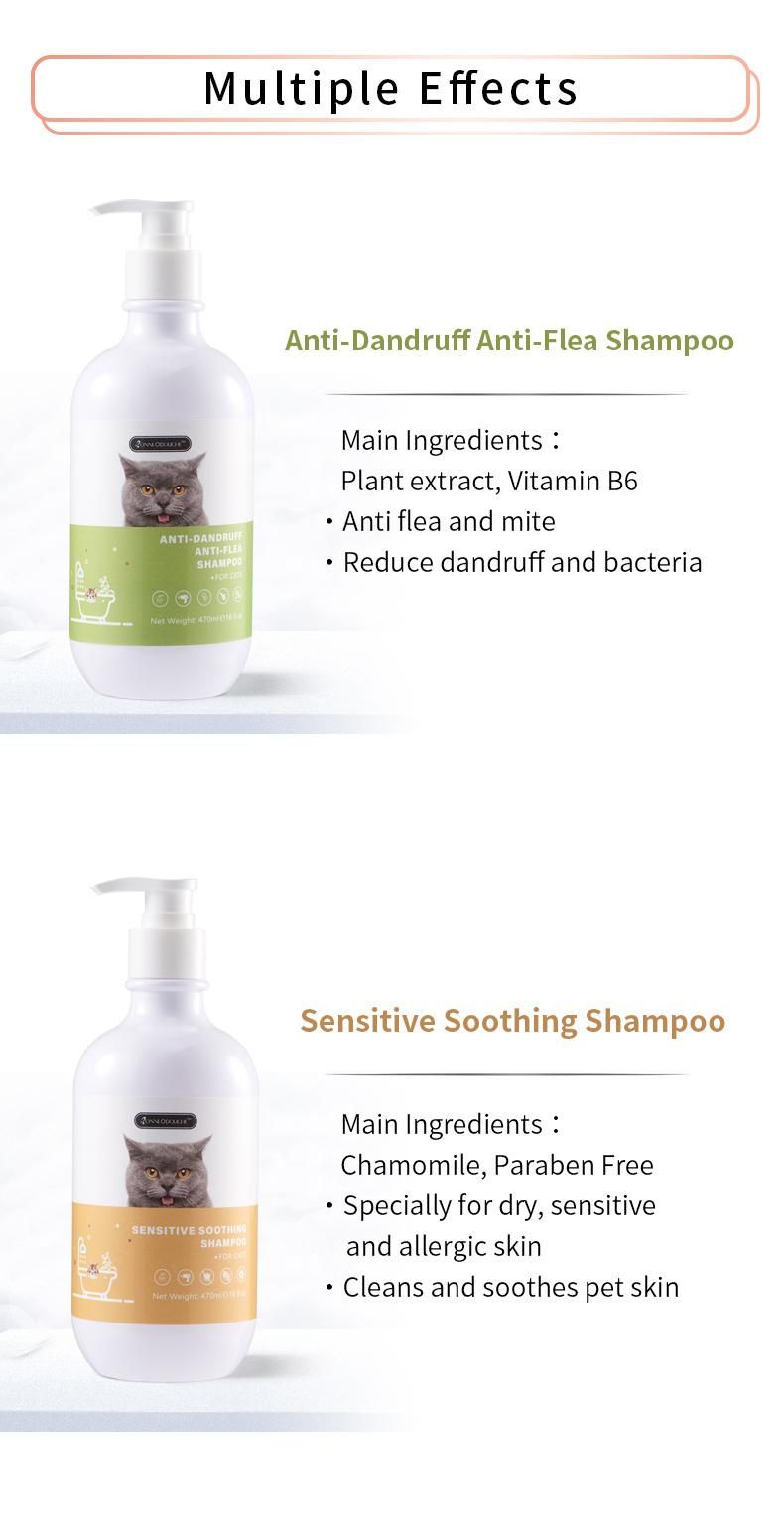 OEM Hot Sales Natural Fluffy Look Anti-Kont Cat Shower Shampoo 470ml