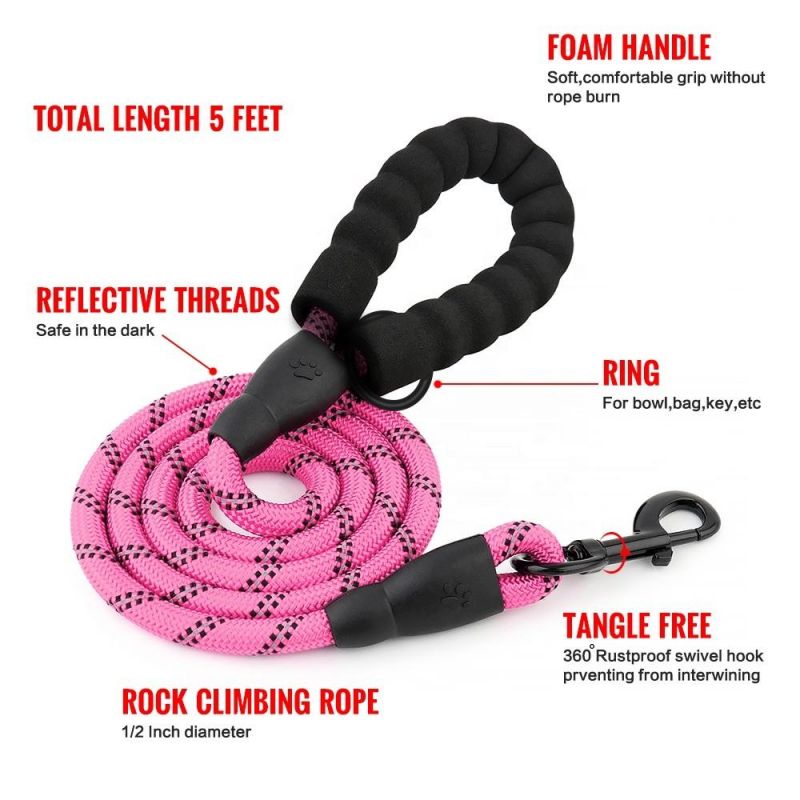 Strong Large Reflective Nylon Braided Climbing Rope Dog Leash