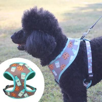 Wholesale Custom Pattern Popular Design Adjustable Soft Dog Harness Reversible