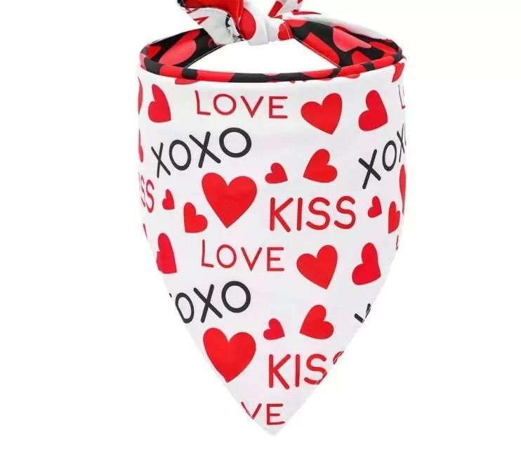 Amazon Valentine′ S Pet Day Pet Scarf Dog Love Pet Triangle Scarf Dog Bandana