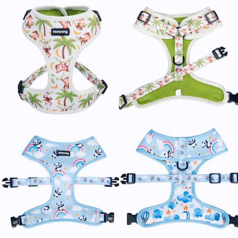 Custom Neoprene Reflective off White Dog Harness Pet Dog Collars Harnesses Leashes Cotton Dog Harness Pet Dog Harness