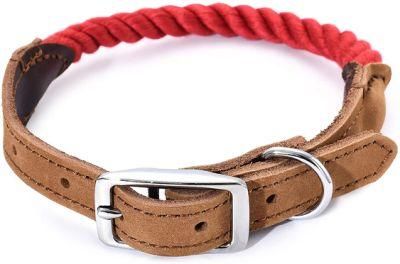 Cotton Rope Dog Collar Stainless Steel Pin Buckle Ring Dog Collar