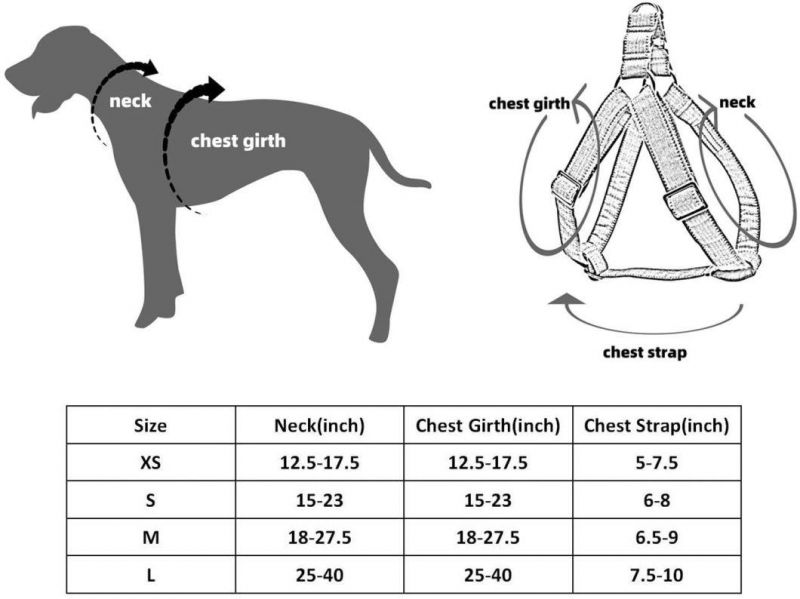 Pet Harness with Metal Buckle for Small Medium Large Dogs