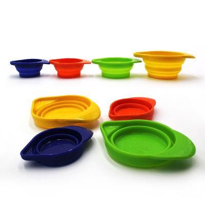 Hot Selling Collapsible Dog Pet Folding Silicone Bowl Outdoor Travel Portable Puppy Food Container Feeder Dish Bowl