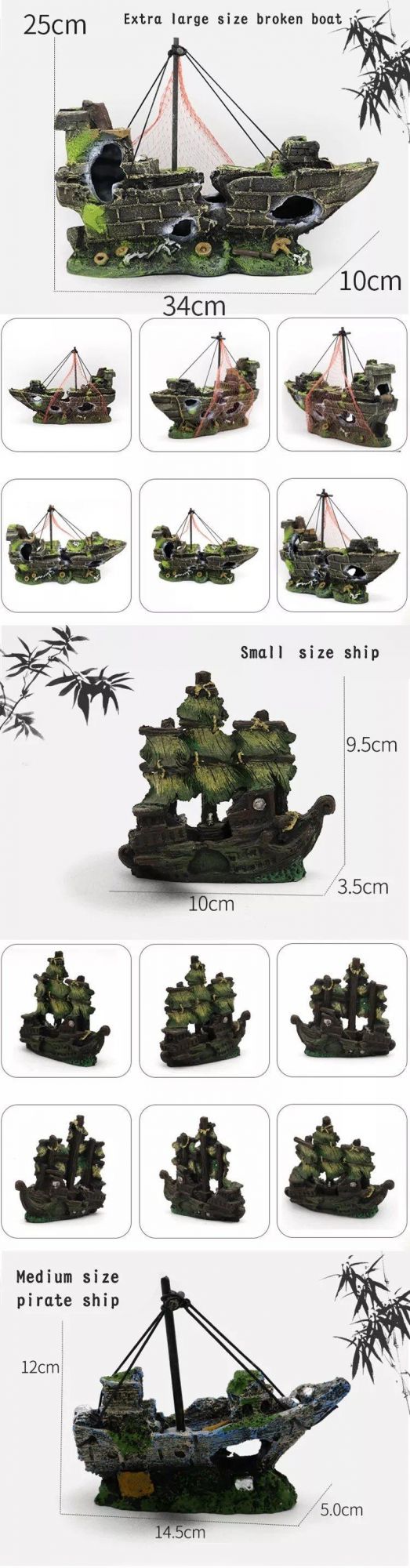 Wholesale Custom Resin Fish Tank Decoration Aquarium Ornament