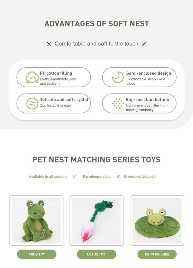 Factory Wholesale Skin Friendly Frog Shape Pet Bed