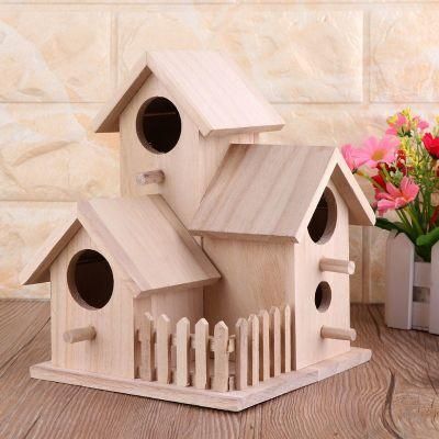 Outdoor Wooden Bird House Nest Warm Breeding Box Tiger Skin Round Cage Small Bird Nest Bird Cage