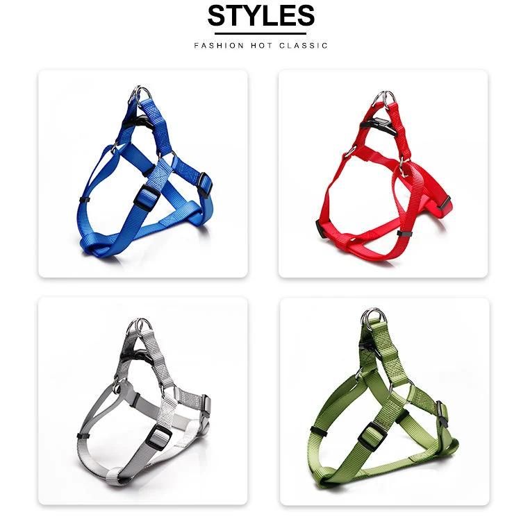 Amazon High Quality Outdoor Triangle Style Nylon Webbing Dog Harness, Colorful Adjustable Custom Logo Dog Harness