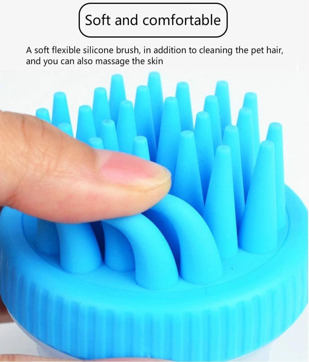 Soft Silicone Bath Massage 2 in 1 Shampoo Dispenser Pet Brush for Pet Grooming