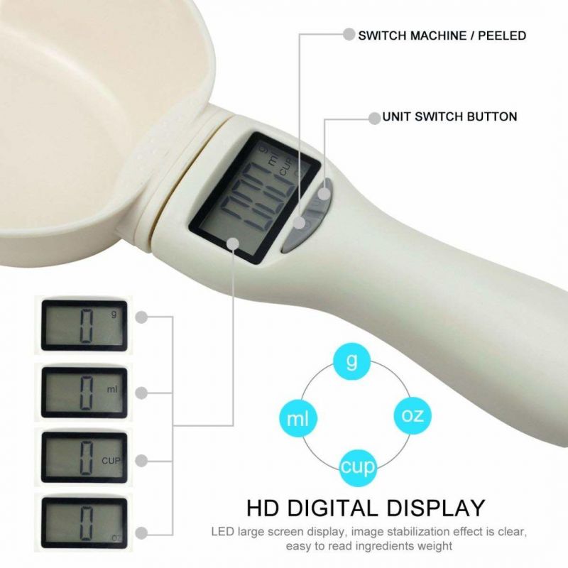 820g/1g Precise Digital Kitchen Scale Spoon Pet Food Scoop with LED Display
