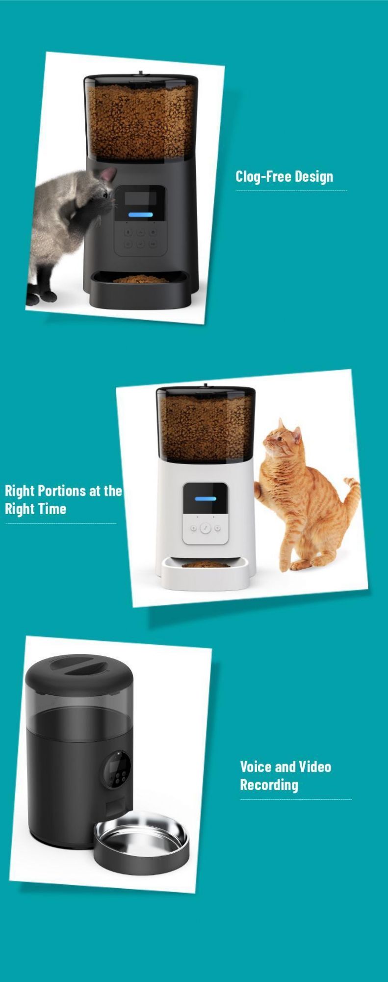 Dog Cat Smart Pet Feeder with Camera WiFi Remote Control