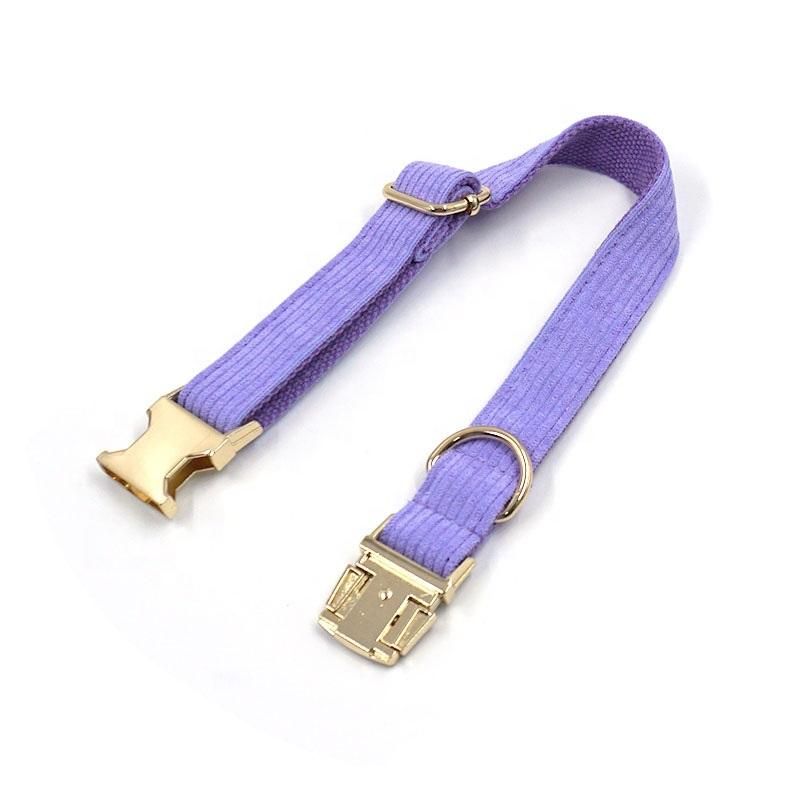 New Arrival High Quality Dog Collars Bowties Soft Corduroy New Design Colorful Dog Collar Lead Metal Buckle Dog Collar Leashes