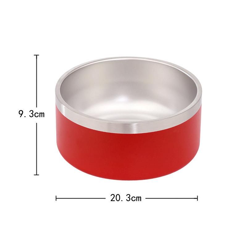 Double Wall Dog Cat Bowl 304 Stainless Steel Nonslip Bottom