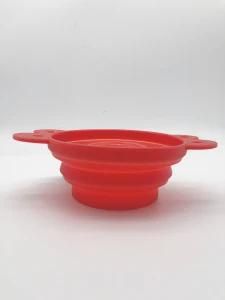 New Design Portable Travel Collapsible Foldable Durable Silicone Pet Dog Bowl for Food &amp; Water