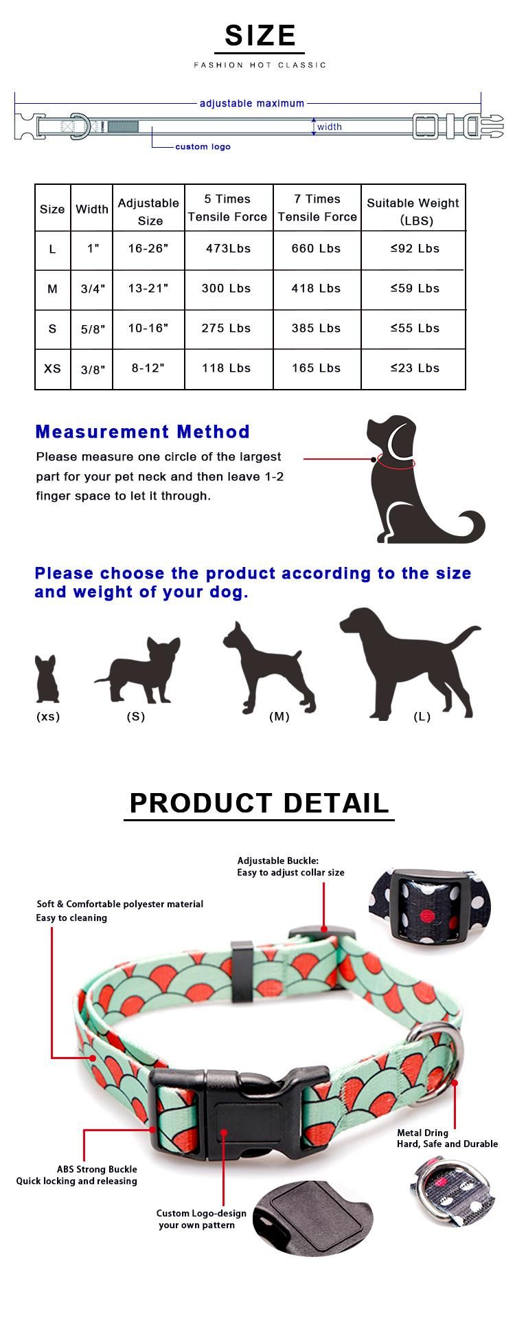 Free Design Custom Polyester Heat Transfer Printing Professional Factory Dog Collar