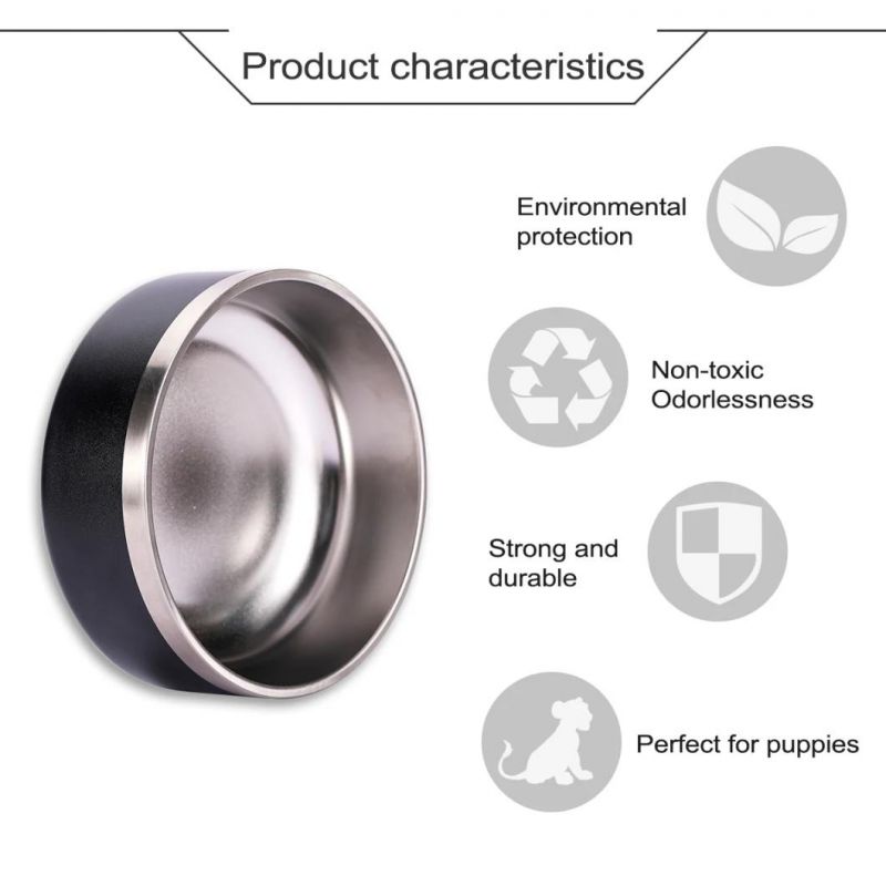 Stainless Steel Pet Food Bowl Dog Feeder Non-Slip