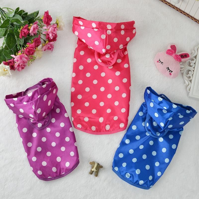 Xs XL Dog Rain Coat Dog Clothes Waterproof Color Spots Pet Dog Poncho Raincoat with Package Bag