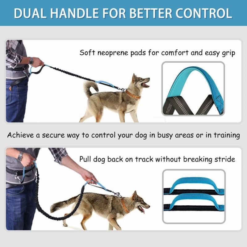 Dog Traction Rope Free Hands Dog Leash with Waist Bag