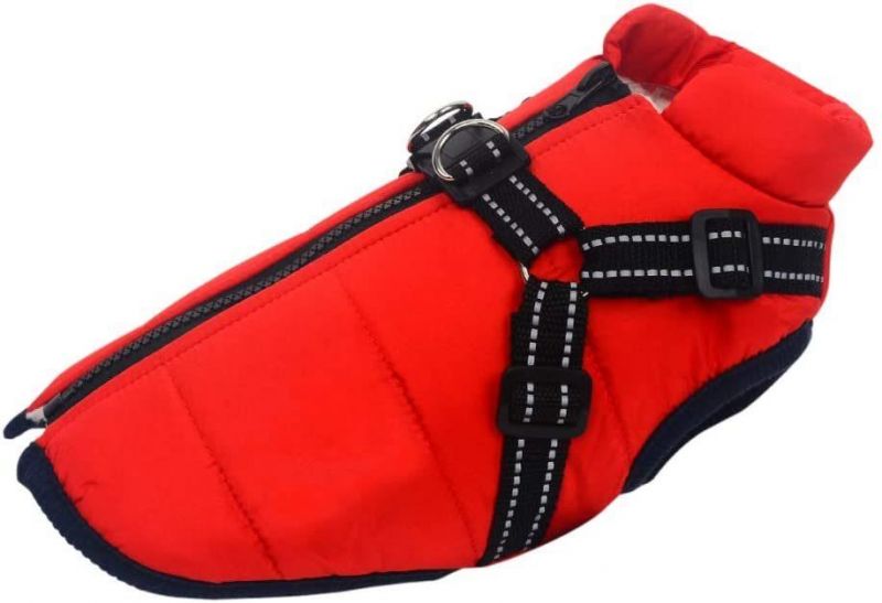 Dog Coat with Harness Winter Dog Coat Fleece Dog Jacket