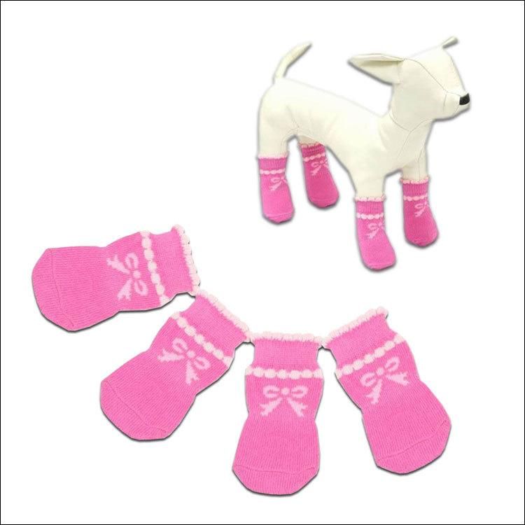 Pet Socks Dog Socks New Cartoon Non-Slip Four-Foot Socks Anti-Scratch Furniture Floor Knitted Socks