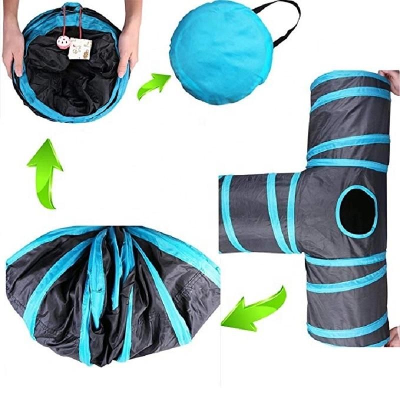 Cat Play Tube with Ringing Ball Toy Foldable Tunnel