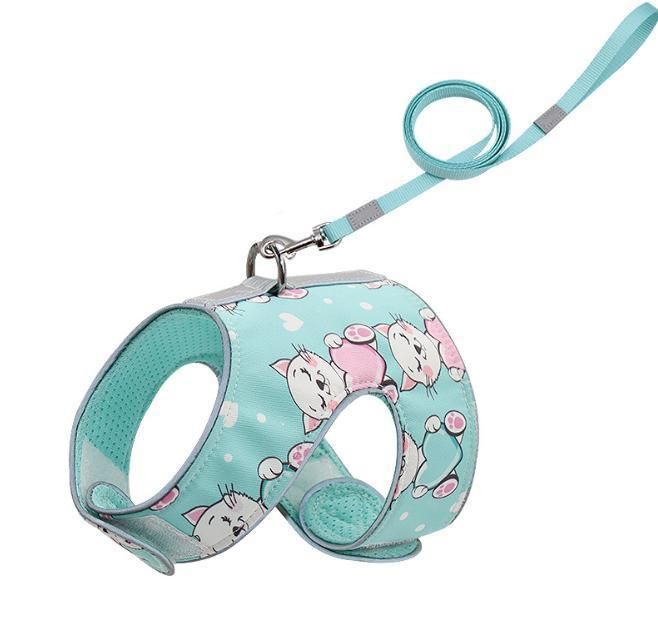 Supplier Wholesale Vest-Style Reflective Cat Chest Back Traction Sublimation Pet Dog Leash Set