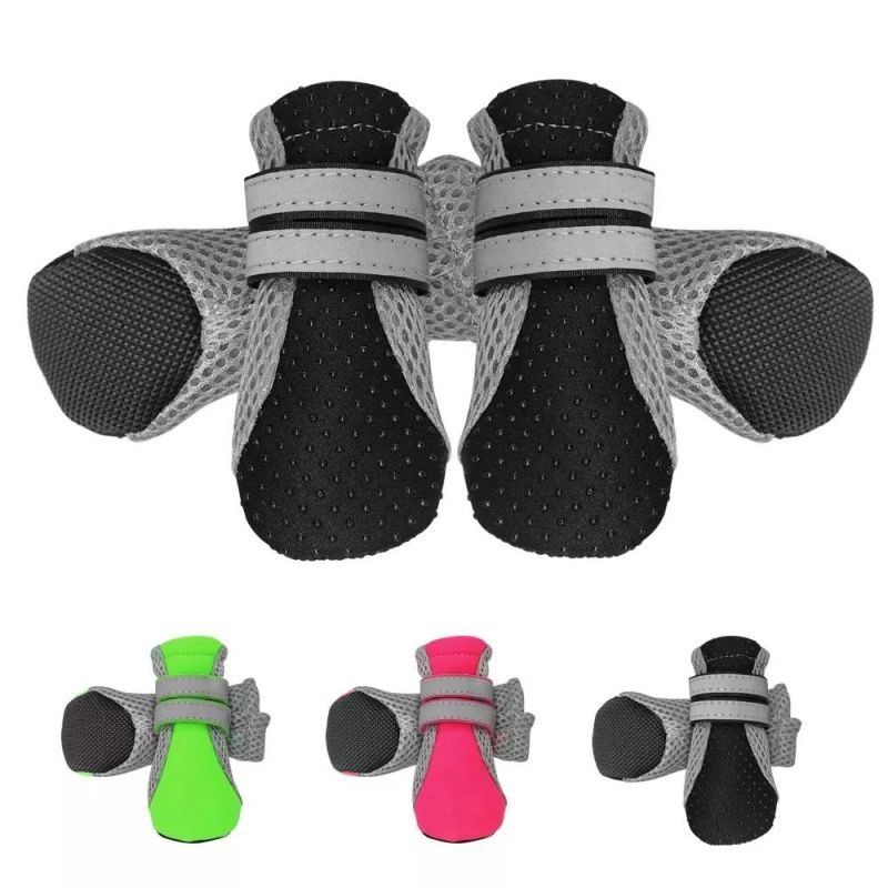 Small Dog Shoes Waterproof Protective Dog Boots Set of 4, Dog Puppy Booties Paw Protector with Non-Slip Sole & Reflective Straps Pet Outdoor Warm Shoes