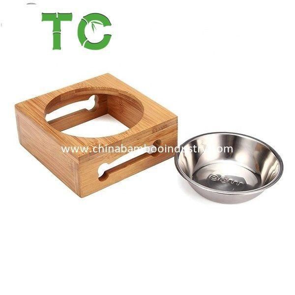 Wholesale Pet Feeder Bamboo Pet Feeder Elevated Pet Bowls, Raised Dog Cat Feeder Anti Slip