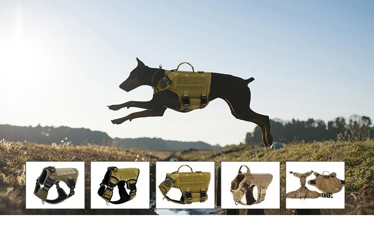 Custom Military Tactical Service Training Dog Vest Dog Police Harness for Large Dog